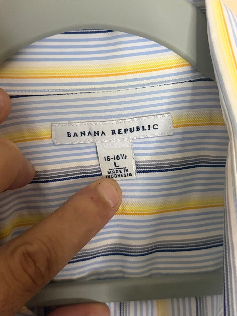 Banana Republic Men's Striped Dress Shirt - Blue & Yellow 100% cotton